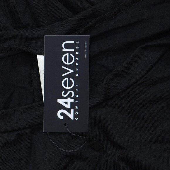 NWT 24seven Comfort Apparel Plus Size Knee Length Pocket T-shirt Dress 2X Black - Picture 4 of 5